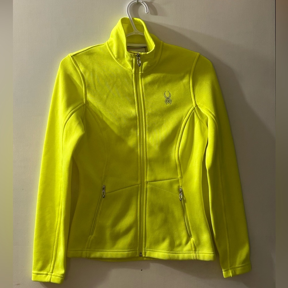 Neon Yellow Spyder Jacket/Sweater Small